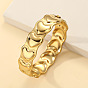 304 Stainless Steel Textured Heart Hinged Cuff Banglesfor Women