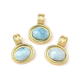 Натуральный Larimar подвески, латунные овальные подвески в оправе