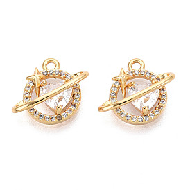 Латунные микро проложить кубического циркония прелести, Сердце и звезда