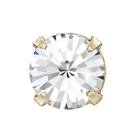 Preciosa® maxima crystal в пришивной чашке, чешский хрусталь, с настройками латуни, 719 37 085 шатон (круглый), золотые