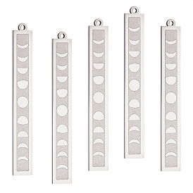 5 шт. 201 подвески из нержавеющей стали, лазерная резка, бар с фазой луны