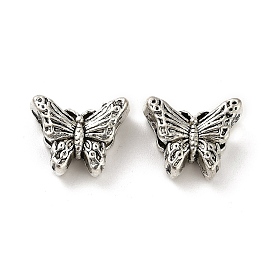 Tibetan Style Alloy European Beads, Large Hole Beads, Cadmium Free & Lead Free, Butterfly