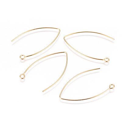 304 Stainless Steel Earring Hooks, with Horizontal Loop