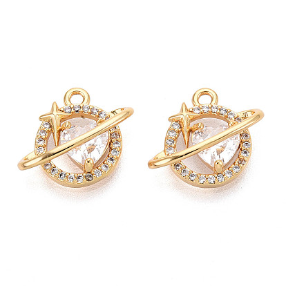 Латунные микро проложить кубического циркония прелести, Сердце и звезда