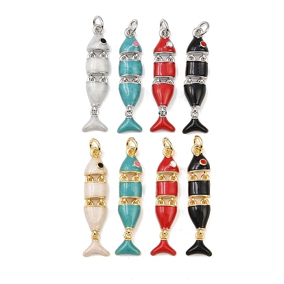 Латунь эмаль подвески, рыба, с целью перехода в кольце, без кадмия и без свинца, стойки покрытие, долговечный