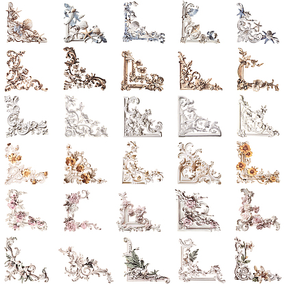 6 наборы 6 цвета угловые темы бумажные наклейки, Украшение дневника для фотоальбома своими руками