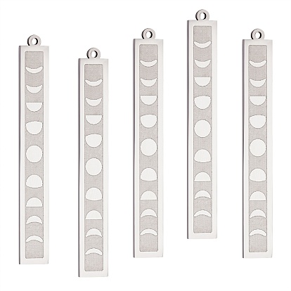 5 шт. 201 подвески из нержавеющей стали, лазерная резка, бар с фазой луны
