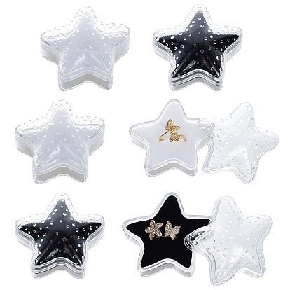 10Pcs 2 Colors Acrylic Jewelry Box, with Sponge, Starfish