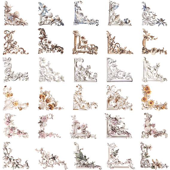 6 наборы 6 цвета угловые темы бумажные наклейки, Украшение дневника для фотоальбома своими руками