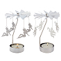 2 Sets 2 Style Stainless Steel Rotating Butterfly Tealight Candle Holder, for Candle Lover, Romantic Wedding, Christmas Party