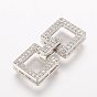 Латунные микро проложить кубического циркония раз за застежками, квадратный