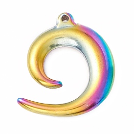 Ion Plating(IP) 304 Stainless Steel Pendants, Moon