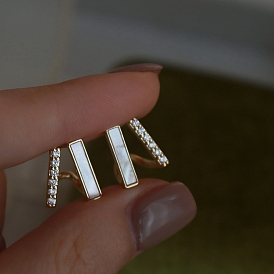 Acrylic Cuff Earrings for Women, with Alloy Rhinestone Findings
