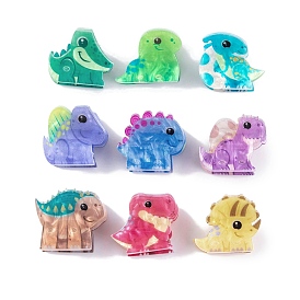 Adorables mini pinces à cheveux en acrylique dinosaure et crocodile, accessoires en poils d'animaux pour filles