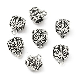 Поручни из сплава в тибетском стиле, петля под залог, бочка под залог бисер, 13.5x10.5x9.5 мм, отверстие : 2 мм, внутренний диаметр: 5 мм