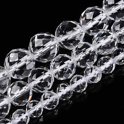Природных кристаллов кварца бисер нитей, горного хрусталя, круглый с гранями