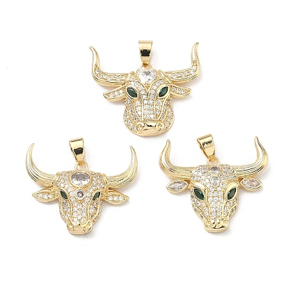 Латунные микро проложить кубического циркония подвески, крупный рогатый скот прелести