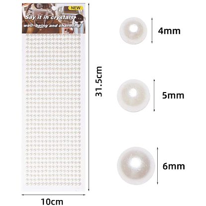 Self Adhesive Stickers, Imitation Pearl Resin Cabochons Stickers, Half Round