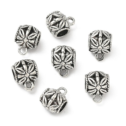 Поручни из сплава в тибетском стиле, петля под залог, бочка под залог бисер, 13.5x10.5x9.5 мм, отверстие : 2 мм, внутренний диаметр: 5 мм