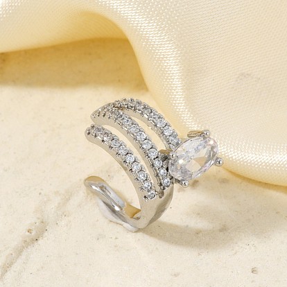 Элегантные серьги-клипсы из меди и циркония, минималистичные украшения для ушей без проколов