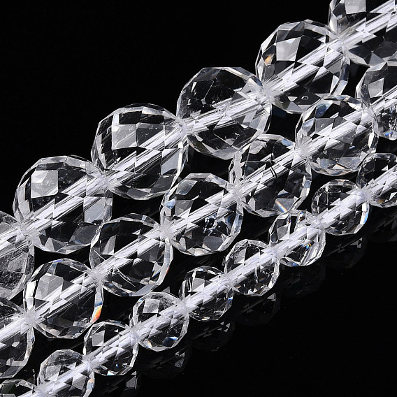 Природных кристаллов кварца бисер нитей, горного хрусталя, круглый с гранями