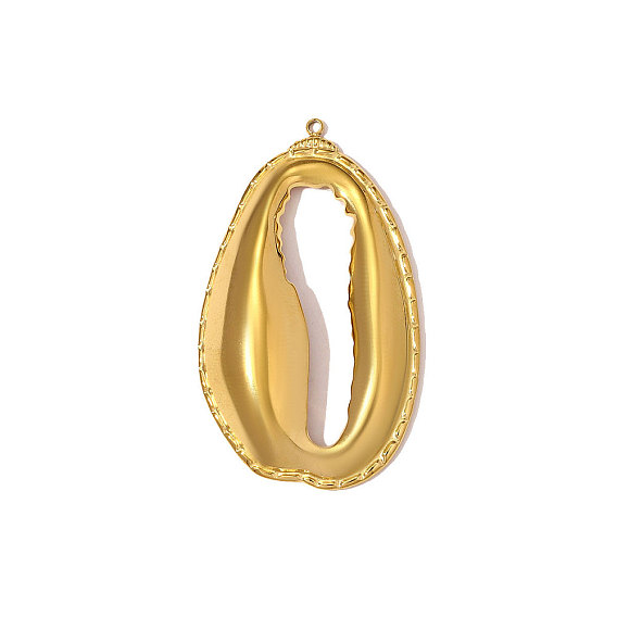 304 подвески из нержавеющей стали, подвески в форме ракушек каури, ионное покрытие (ip), зеркальная полировка