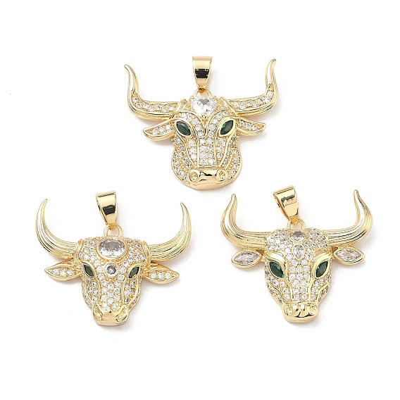 Латунные микро проложить кубического циркония подвески, крупный рогатый скот прелести