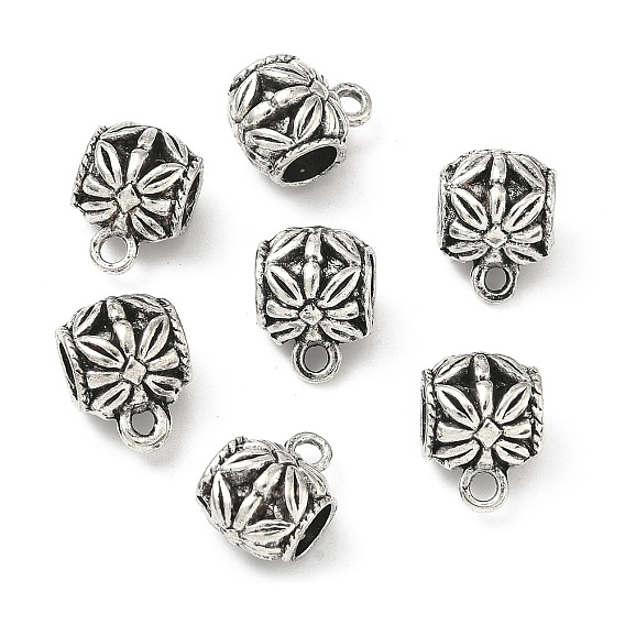 Поручни из сплава в тибетском стиле, петля под залог, бочка под залог бисер, 13.5x10.5x9.5 мм, отверстие : 2 мм, внутренний диаметр: 5 мм