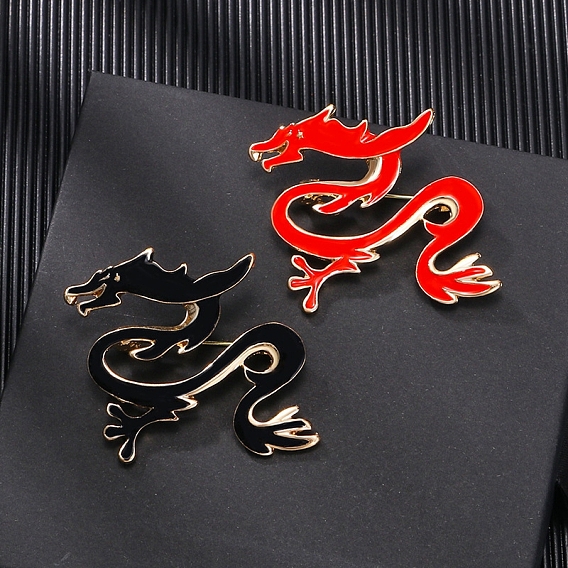 Эмалированные булавки из сплава дракона для рюкзака, одежды, золотые