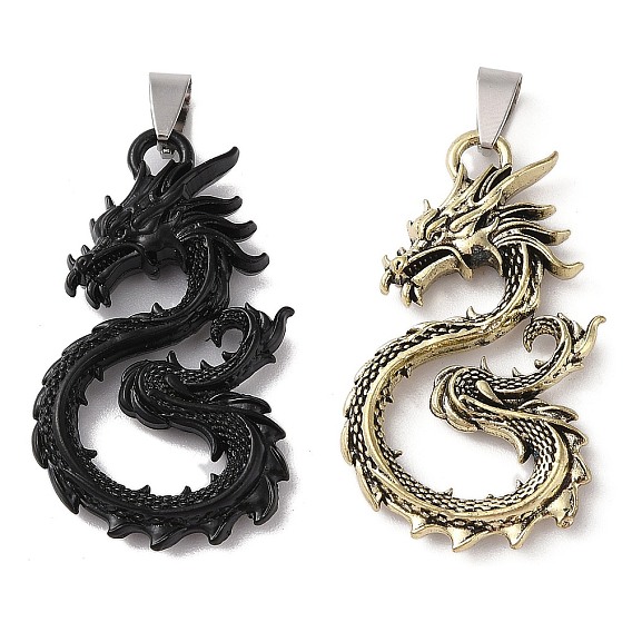Сплавочные подвески тибетского стиля, без кадмия и без свинца, дракон