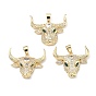 Латунные микро проложить кубического циркония подвески, крупный рогатый скот прелести