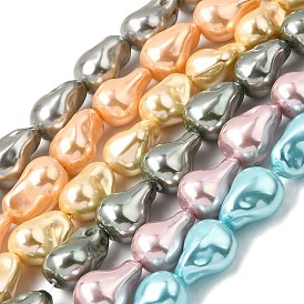 Нити бусин из гальванизированного непрозрачного стекла, имитирующие жемчуг, самородки