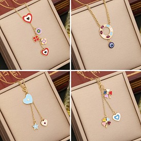 Chic Tassel Heart Necklace - Stainless Steel Fashion Jewelry N1130