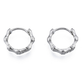 316 Surgical Stainless Steel Bamboo Stick Hoop Earrings for Men Women