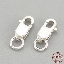 925 Sterling Silver Lobster Claw Clasps, with 925 Stamp