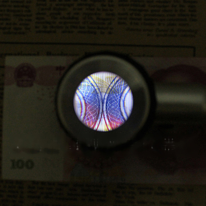 Metal Handheld Magnifier, with Glass Lens and 3PCS LED Light