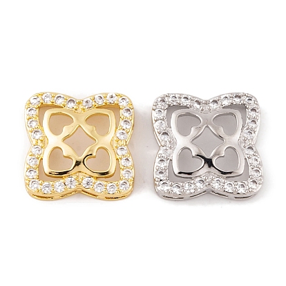 Латунные микро проложить кубического циркония многожильных ссылки, долговечный, без свинца и без кадмия, цветок