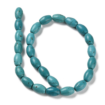 Synthetic Howlite Beads Strands, Dyed, Rice