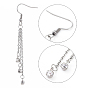 Tassel Earrings, Dangle Earrings, with Crystal Rhinestone, 304 Stainless Steel Cable Chains and Erring Hooks