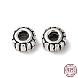 925 Sterling Silver Corrugated Beads, Flat Round