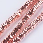 Electroplate Non-magnetic Synthetic Hematite Beads Strands, Square Heishi Beads, Grade AA
