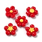 Opaque Resin Cabochons, Mixed Flower
