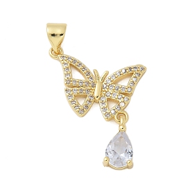 Латунные микро проложить кубического циркония подвески, бабочки прелести, стойки покрытие, без кадмия и без свинца, долговечный