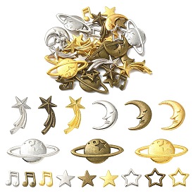 DIY Jewelry Making Finding Kit, Including Zinc Alloy Cabochon & Links & Cabochon Enamel Settings, Star & Moon & Musical Note
