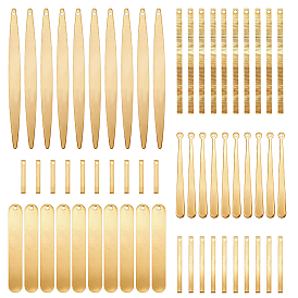 60 шт 6 стили латунные подвески, сырой (без покрытия)