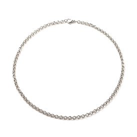 304 Stainless Steel Double Link Rolo Chains Necklace for Women