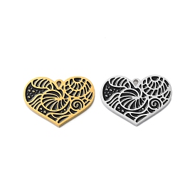 Ионное покрытие (IP) 304 подвески из нержавеющей стали с черной эмалью, шарма сердца