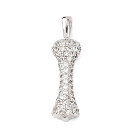 Латунные микропаве прозрачные подвески с фианитом, кость