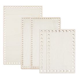 5 шт. 3 стили деревянных донышек для корзин, основание корзины крючком, для принадлежностей для плетения корзин и домашнего декора, прямоугольные