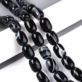 Природный агат бисер нитей, окрашенные, баррель